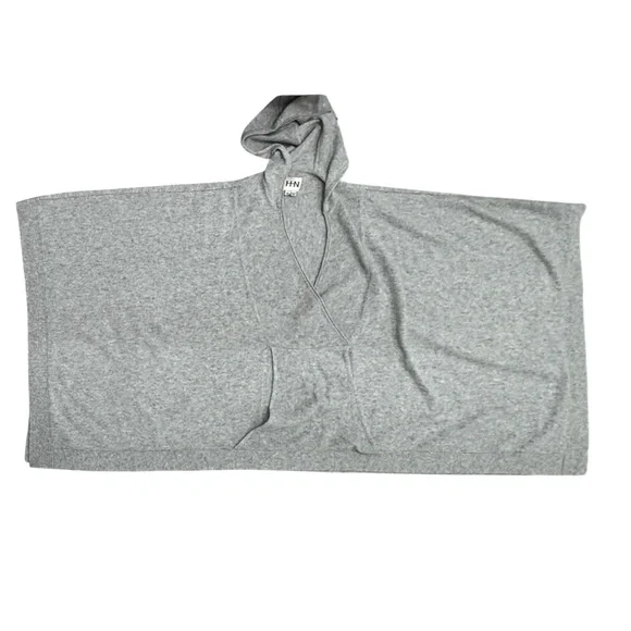 HAUTE HIPPIE GRAY CASHMERE HOODED CAPE PONCHO